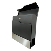 Boîte aux lettres murale en métal imperméable de grande capacité pour jardin extérieur