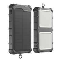Banque d'alimentation solaire universelle avec filetage 1/4 pouce et deux panneaux LED GRANDS - 10000mAh PD22.5W Banque d'alimentation solaire robuste