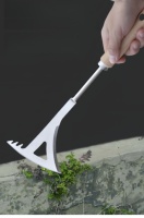 Herramienta para desherbar artefactos en forma de L, espátula de acero inoxidable para remover malas hierbas de grietas con mango de madera