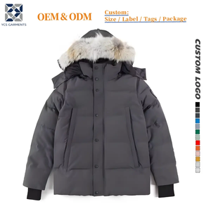 מעיל פארקה עם קפוצ'ון פרווה לבן זאב, יוניסקס |   מעיל חורף עמיד למים ורוח |   בידוד תרמי נושם, ממולא, שירות OEM ארוך טווח - Product Image 1