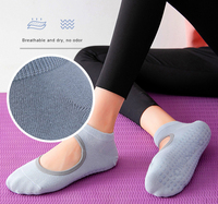 Antidérapant organique respirant absorbant la sueur coton peigné poignée Yoga Pilates chaussettes danse Yoga chaussettes pour femmes femme
