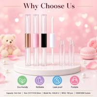 ISMAN Tube vide double embout 2 en 1 pour gloss, mascara, eye-liner, sérum pour cils et gel sourcils, contenant cosmétique transparent, avec applicateur brosse, vente en gros