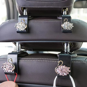 Swan <b>Car</b> Seat Back <b>Hooks</b> Crystal Decor Storage Organizer For Rear Seat Headrest - Product Image 4
