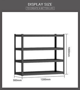 स्वनिर्धारित ग्रीन 4 स्तरीय धातु रैक घर रसोई गोदाम प्रदर्शन भारी शुल्क स्टील भंडारण शेल्फ रैक एचएस कोड - Product Image 4