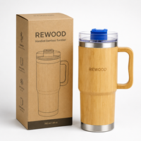 Tasse isotherme en bambou écologique Rewood avec couvercle, gobelet réutilisable pour café, thé et eau au quotidien