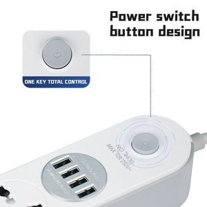 Regleta de enchufes con puertos USB, 3 tomas, enchufe estándar europeo para uso en el hogar, oficina y viajes - Product Image 4