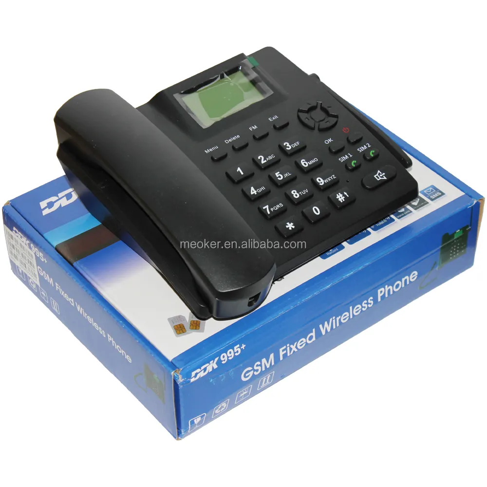 MEOKER DDK 995 + carte Sim multiple GSM fixe sans fil Support de téléphone de bureau GSM 850/900/1800/1900MHz