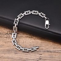 Accessoires de mode à la mode Punk carré en acier inoxydable épais chaîne Bracelet H Bracelet chaîne fine et lien Bracelet homme fait à la main