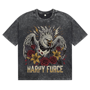 <b>Men's</b> Custom Pattern Print Cotton Outdoor Street T-Shirt Acid Wash Garment Dye Short Sleeve O-Neck Tees Hot Supplier Wholesale - Product Image 1