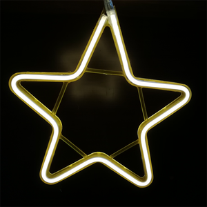 Nuevo Diseño de Patrón, Lámpara con Enchufe de Corriente Alterna, Modos de Iluminación Intermitente Blanco y Azul, Luz de Neón LED en Forma de Estrella de <span class=keywords><strong>Cinco</strong></span> Puntas Doble, para Crear Ambiente - Product Image 5