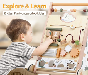 Marchette pour enfant en bois de haute qualité Happy <span class=keywords><strong>Jack</strong></span> Pousser et tirer Marcheur d'activité d'apprentissage - Product Image 5