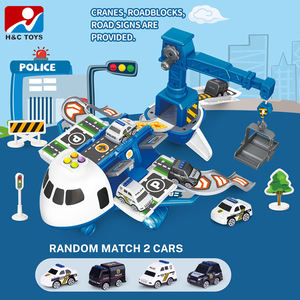 Almacenamiento transporte juguetes estacionamiento 2 camión de policía 12 barricada conjunto para niños Avión de <span class=keywords><strong>juguete</strong></span> avión - Product Image 2