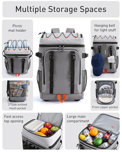 Sac à dos à roulettes 50-en-1 à double compartiment avec poignée double, sac isotherme souple de voyage avec roues pour femme, sac isotherme de plage 30L - Product Image 6