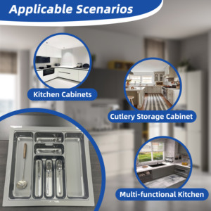 モダン多機能キッチンカウンタートップ食器箸スプーン収納オーガナイザー用品ホルダー引き出し用ABSカトラリートレイ - Product Image 5