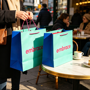 Bolsa de Papel Verde con Logotipo Personalizado, Bolsa de Regalo para Tienda de Ropa, Bolsas de Compras para Zapatos, Cosméticos, para Pequeñas Empresas - Product Image 5