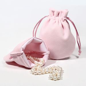 Sac et pochette à bijoux en velours doux recyclable, prix d'usine, avec fermeture à cordon personnalisée, logo personnalisé pour promotion de cadeaux - Product Image 2
