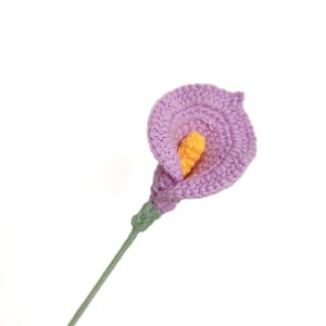 Fleur de Calla en laine tricotée à la main, cadeau artificiel pour la Saint-Valentin, souvenir de Thanksgiving - Product Image 2