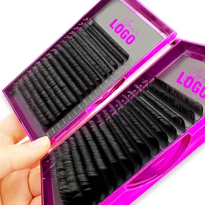 Meecil Atacado Com Logotipo Personalizado Alta Qualidade Dark Matte Fluffy Lash Extensions Fornecedor