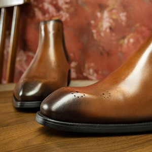 Chaussures habillées en cuir pour hommes, de haute qualité, bottines à la cheville, avec dessus en cuir léger et design sur mesure - Product Image 2