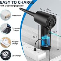 Mini souffleur d'air électrique sans fil 51000 tr/min pour voiture, PC, clavier, 3 vitesses, pour dépoussiérage et séchage