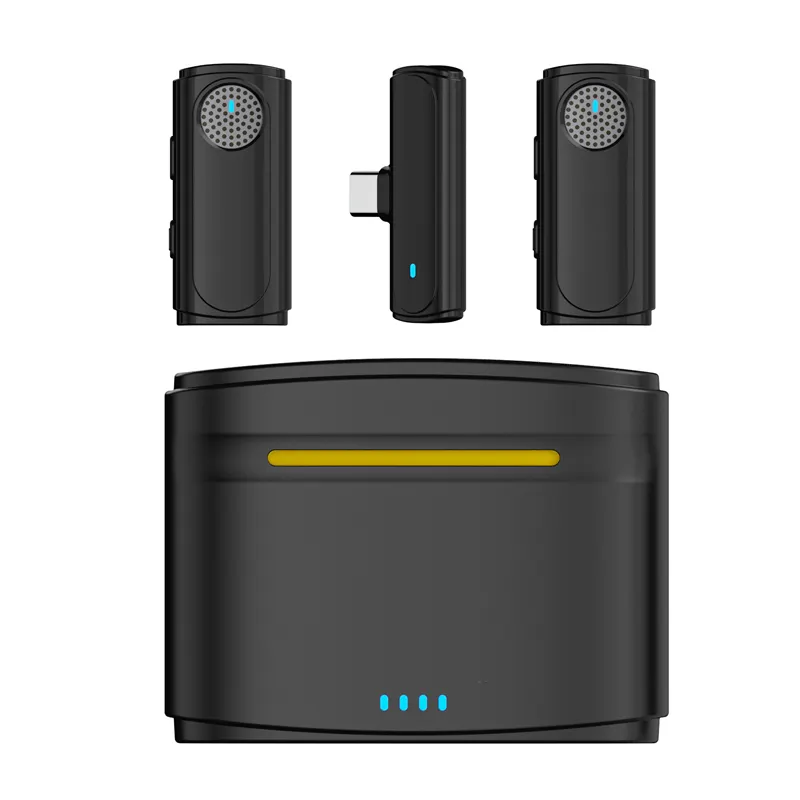 Nouveau Microphone Lavalier sans fil 8H pour iPhone iPad Android USB-C PC carte son caméra enregistrement Audio vidéo micro d'interview en direct