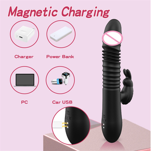 Vibrador de Conejo Recargable de Silicona Suave, 10 Velocidades, Calefacción, Impermeable, Juguetes Sexuales Gigantes, Dildos Largos y Enormes para Mujeres - Product Image 4