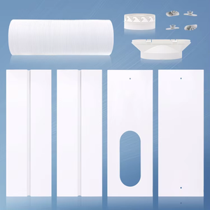 Kit de déflecteur de fenêtre pour climatiseur à bouche plate pour usage domestique, 4 pièces, remplacement de climatiseur, PVC réutilisable, support d'étanchéité réglable, glissière de ventilation - Product Image 3