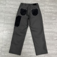 Pantalon cargo décontracté en cuir avec clous et patchs en cuir pour hommes, fabriqué sur mesure par Guangzhou Shangshang
