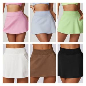 Individuelles Logo Röcke solide sexy Trainingskleidung Shorts Röcke Kleid Sport Fitnessstudio Tennis schnell trocknend atmungsaktive Yoga-Röcke - Product Image 2