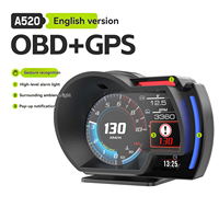 Layar tampilan atas (HUD) komputer berkendara dual-mode GPS mobil baru A520 terlaris, tampilan instrumen mobil OBD
