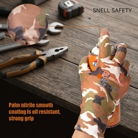 Guantes de Trabajo Resistentes al Desgaste con Recubrimiento de Nitrilo Camuflado, Transpirables y Tejidos, para Gestión del Paisaje