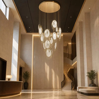 Lustre moderne en laiton et verre à plusieurs pendentifs pour salon, hôtel, salle à manger, éclairage intérieur