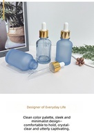 Vente en gros usine : Bouteille d'huile essentielle en verre blanc de 50 ml, diffuseur d'arômes bleu clair sans flamme, vide, disponible pour le sous-conditionnement
