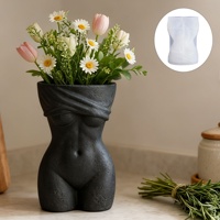 Moule en silicone moderne pour pot de fleurs, tasse de rangement en résine époxy DIY, moule en plâtre parfumé au ciment pour femmes, ornements de décoration