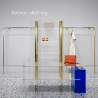 Porte-vêtements mural personnalisé avec logo, en acier inoxydable, pour boutique de vêtements pour enfants, présentoir de robes pour femmes, présentoir professionnel