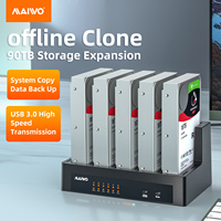 MAIWO 5-Bay SATA HDD/SSD Docking Station Tanpa Alat 2.5"/3.5" SATA USB Reader Hard Disk Clone Dock Duplicator