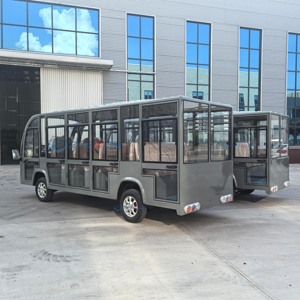 High-quality gray 4+1 <b>row</b> sightseeing bus factory selling low-priced sightseeing bus park attractions available - Product Image 3
