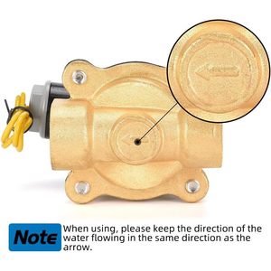 Vanne solénoïde électrique en laiton Cgele 12V 1/2 pouce normalement fermée pour eau, air, gaz, carburant, huile - Product Image 3