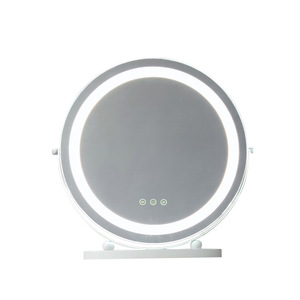 Miroir de Maquillage LED Rond à Cadre Doré, Commande Tactile, Lumineux, sur Pied, Vente en Gros Direct Usine - Product Image 5