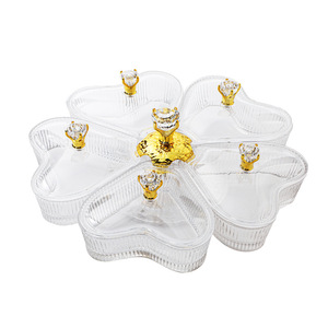 Plato giratorio para frutas con tapa, bandeja de cristal de forma irregular para aperitivos, para fiestas, cumpleaños, bandejas decorativas - Product Image 5