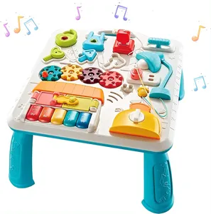 Eğitim bebek masa çocuk aktivite oyuncaklar anahtar eşleştirme bebek oyun masası piyano müzikal klavye meşgul kurulu