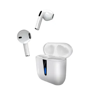 TWS5.0 Earphone In-Ear Nirkabel Mini, Earbud Stereo Nirkabel dengan Lampu LED Kotak Pengisi Daya untuk Iphone dan Android