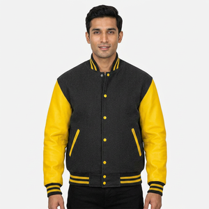 Fabricant OEM – Blouson Bomber Unisexe de Haute Qualité en Laine/Viscose avec Broderie Chenille, Manches Personnalisées, Style Baseball, Patchwork et Col Montant - Product Image 1