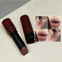 Rouge à lèvres solide effet miroir aqueux, brillance satinée rouge verre, longue tenue, pigmenté