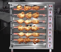 Four à poulet rotatif électrique professionnel Szpositive avec 3 à 9 broches pour rôtir le poulet, machine à rôtir le poulet pour la maison et les restaurants