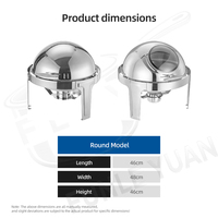 Chauffe-Plat Électrique Rond FLEY 6L, Réchaud Alimentaire en Acier Inoxydable Doré pour Hôtels, Mariages, Banquets et Traiteurs