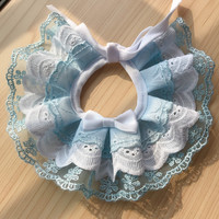 Bavoir en tissu absorbant pour animaux de compagnie avec dentelle et design extensible pour chiens et chats - Tailles S/M/L Toutes saisons