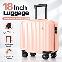 Valise à roulettes compacte et portable de 18 pouces, coque rigide, 360° °   Valise de cabine à roulettes pivotantes avec poignée réglable