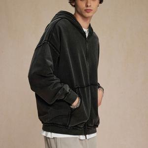 Novedad Otoño Invierno, Chaqueta Urbana para Hombre con Capucha, Cierre Doble, Estilo Retro, Lavado a la Piedra, 450g, Marca Hasso - Product Image 4