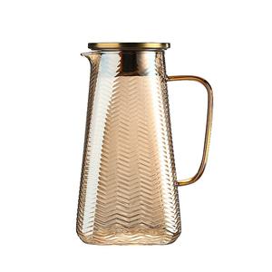 Nueva llegada de lujo de vidrio de borosilicato hervidor de gran capacidad patrón ondulado taza de agua Jarra de jugo clásico creativo accesible jarra - Product Image 1
